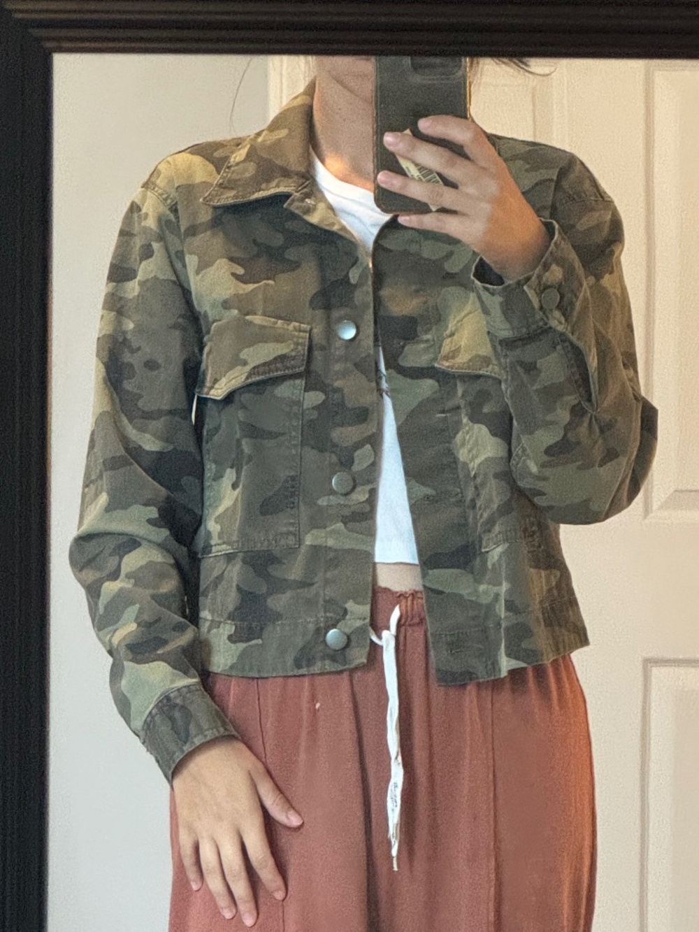 Banana Republic Camo Cropped Utility Jacket Military Green SIZE S
